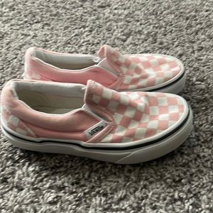 toddler pink checkered vans used in great condition